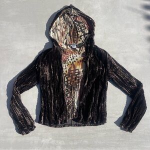 Alberto Makali Brown Reversible Crushed Velvet Jacket